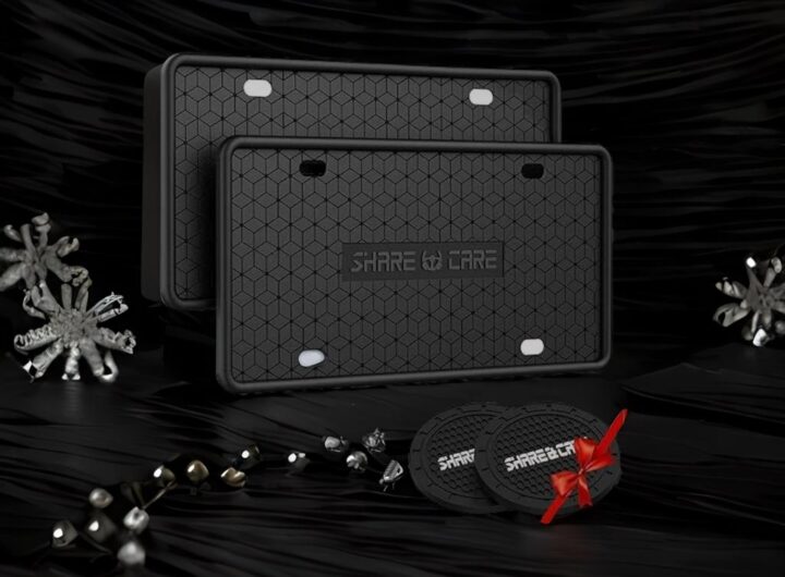 black license plate frame