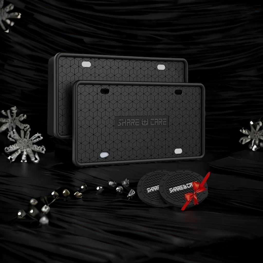 black license plate frame